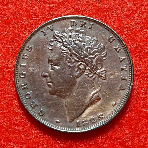 1828 george farthing coin - george, iv