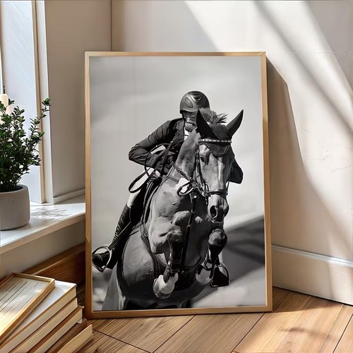 Horse jumping wall - wall, print