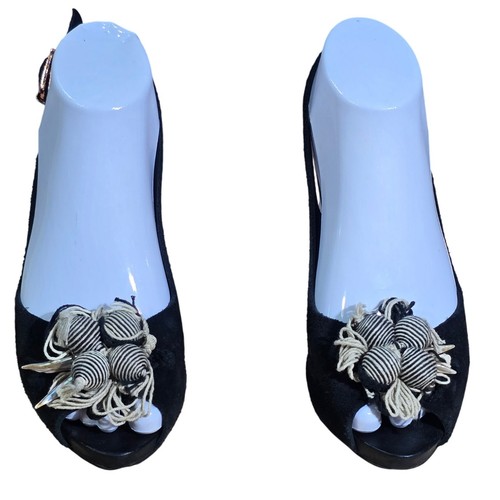 Sacha london black suede peep - sacha,