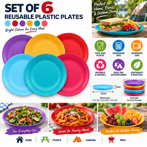 Reusable plastic plates - reusable,