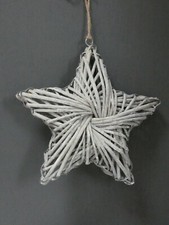 Small Natural Wicker Swirl hanging Star 30 cm - Christmas - Home Décor