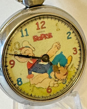 A Vintage Ingersoll Animated Pocket Watch "POPEYE" and OLIVE  OIL  Circa 1960