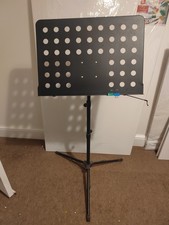Black Perforated Sheet Music Stand with Height & Angle Adjustment