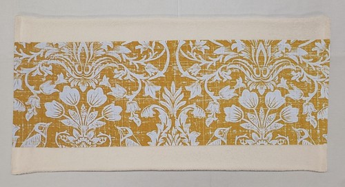Gold floral damask terrycloth - gold,