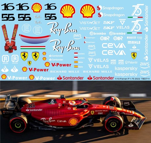 Decals for ferrari - ferrari, f1-75
