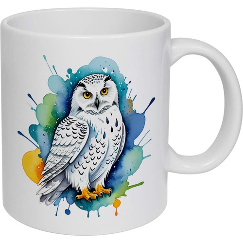 Colourful snowy owl ceramic - snowy,