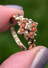 Antique Victorian 9ct Gold Locket Ring -UK size L