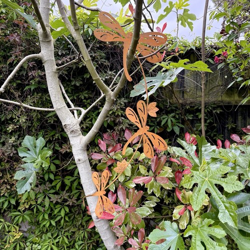 Large rusty metal dragonfly - large,