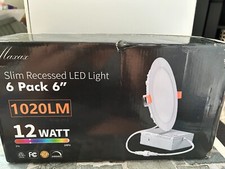 Maxax Slim Recessed Light Kit 12W Canless Dimmable in White (6-Pack)
