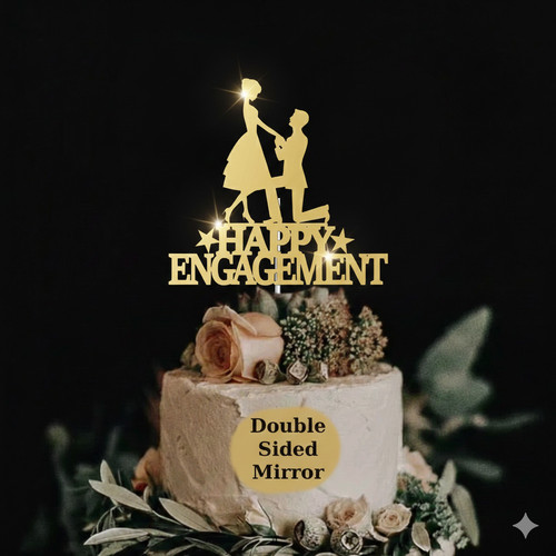 Happy engagement acrylic cake - acrylic,