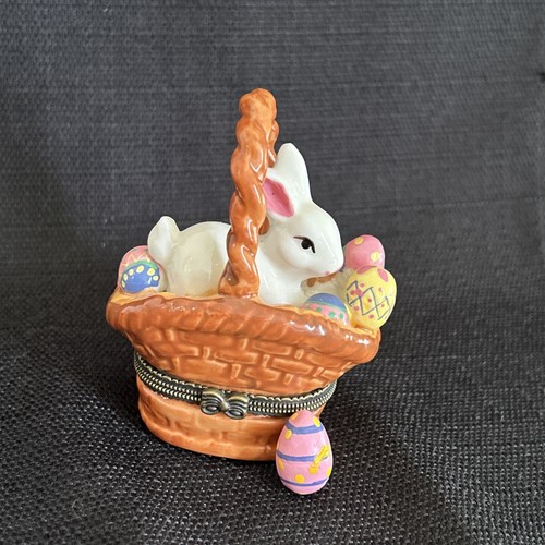 Ceramic easter bunny trinket - easter,