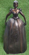 Stunning Rare Antique Brass Copper Fire Guard Lady Spark 