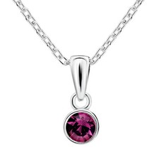 925 Sterling Silver Birthstone Necklace Crystal with Chain gift boxed (2 sizes)