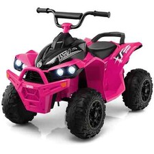 4-Wheeler Quad Toy Vehicle 12V Kids Ride-on Electric ATV w/music-Pink