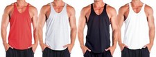 Mens Plain Bodybuilding Muscle Gym Stringer Vest Y Back Racer Back Lot Single Uk