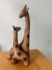 Carved Wooden Giraffe Mother