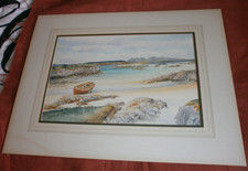 ORIGINAL WATERCOLOUR PAINTING OF RHUM AND EIGG  SCOTLAND BY I .R. MacGREGOR
