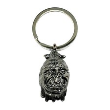 Shrunken Head Keyring Voodoo Anti Hex Protection Sarawak Tiki Curio Keychain Fun
