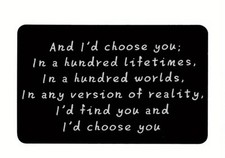 Black Wallet Insert Card for