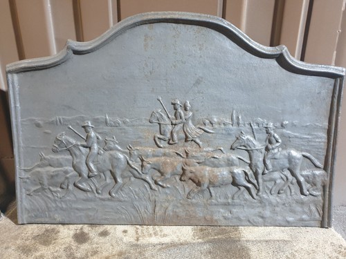 Vintage cast iron fire back - cast,