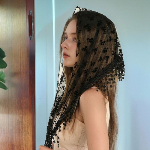 Polyester triangle scarf lace - polyester,