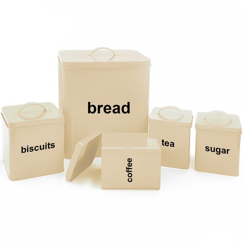 5pc cream metal - cream, bin