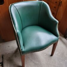 A Vintage Frank Hudson & Son Ltd Green Leather Armchair