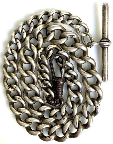Antique silver albert watch - silver,