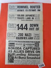 Vintage / Reproduction Daily Mirror Newspapers  WWII Era  4 UK + 1 AUS