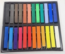 Artist Soft Dry Pastels Box Set 24 Colours Drawing Square Chalk Art & Craft Use