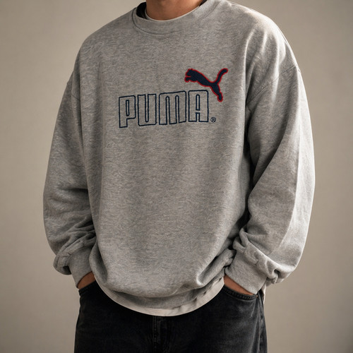 Puma sweatshirt grey size l - sweatshirt,
