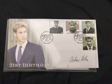 PRINCE WILLIAM 21st 2003 BENHAM FDC SIGNED BY Andrew Morton