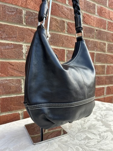 Black vintage real leather - vintage,