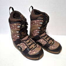 DC Phase Men's Snowboard Boots Size UK 11 EU 45.5 Lace Up Brown Pattern VGC.