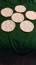 6 Haviland Limoges Schleiger Ranson Oyster Plate Serving Scalloped White 9"