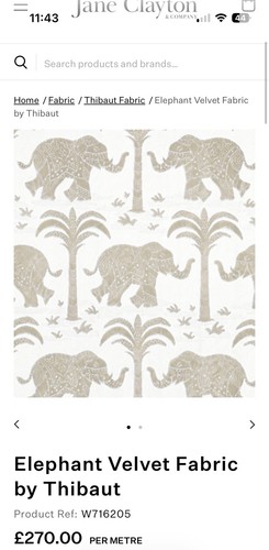Thibaut elephant fabric 270 - thibaut,