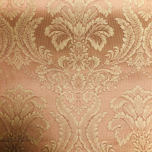 Terracotta damask satin - damask,