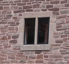 Antique Hand Carved Reclaimed Sandstone 2 Light Mullion Stone Window 1450mm H