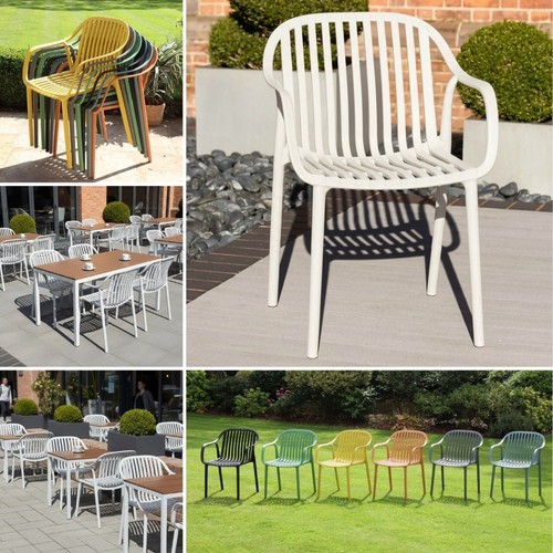 Stackable cream outdoor chair - cream,