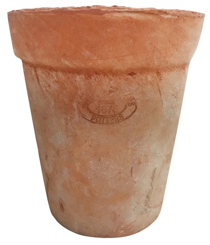 Terracotta blue cream planter - blue,