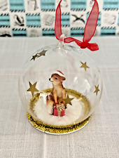 Marks and Spencer Dog hanging perspex dome Christmas decoration