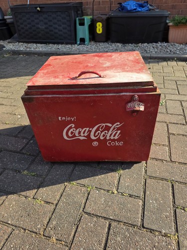 Vintage coca cola metal cooler - vintage,
