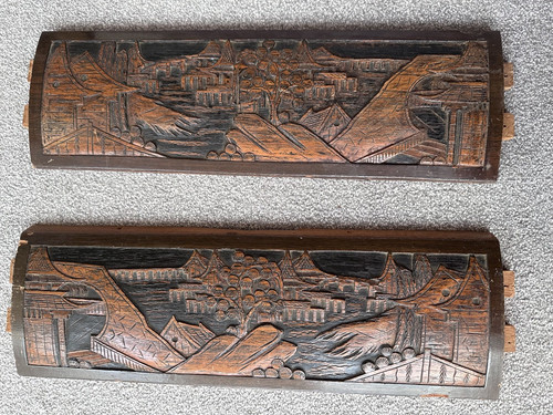 Two decorative wood - decorative, hand