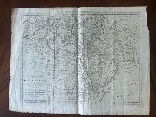 Antique 1777 map ottoman - antique,