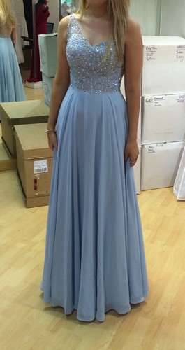 Blue illusion prom dress - prom,