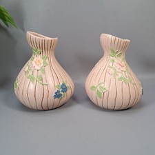 vintage pair of pink vase
