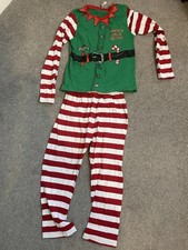 Festive Friends Santas Little Helper Children’s Elf Pyjamas Size 6-7 Years