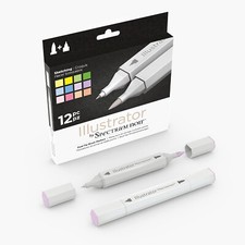 Spectrum Noir ILLUSTRATOR SKETCHING Twin Nib Marker Pen 12pk ** SALE 55% OFF **