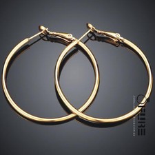 Quality Women's 18K Gold/925 Sterling Silver Plated Hoop Earrings Ear Hoops Set 