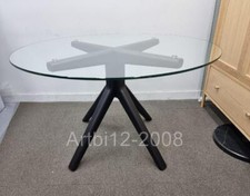 John Lewis Poise 6 Seater Round Glass Dining Table, Clear/Black RRP£599 (3505)
